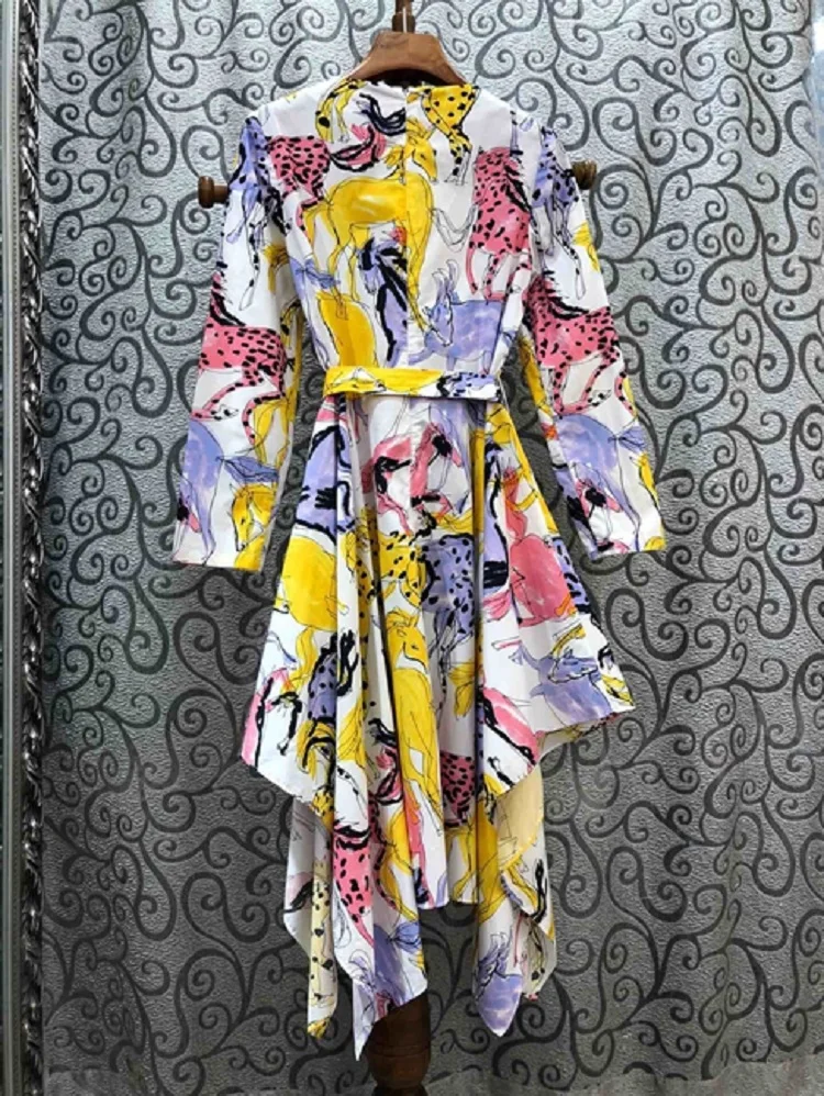 100%Cotton 2020 Spring Summer Style Women O-Neck Cute Animal Print 3/4 Sleeve Mid-Calf Length Asymmetrical Dress Yellow
100%Cotton 2020 Spring Summer Style Women O-Neck Cute Animal Print 3/4 Sleeve Mid-Calf Length Asymmetrical Dress Yellow