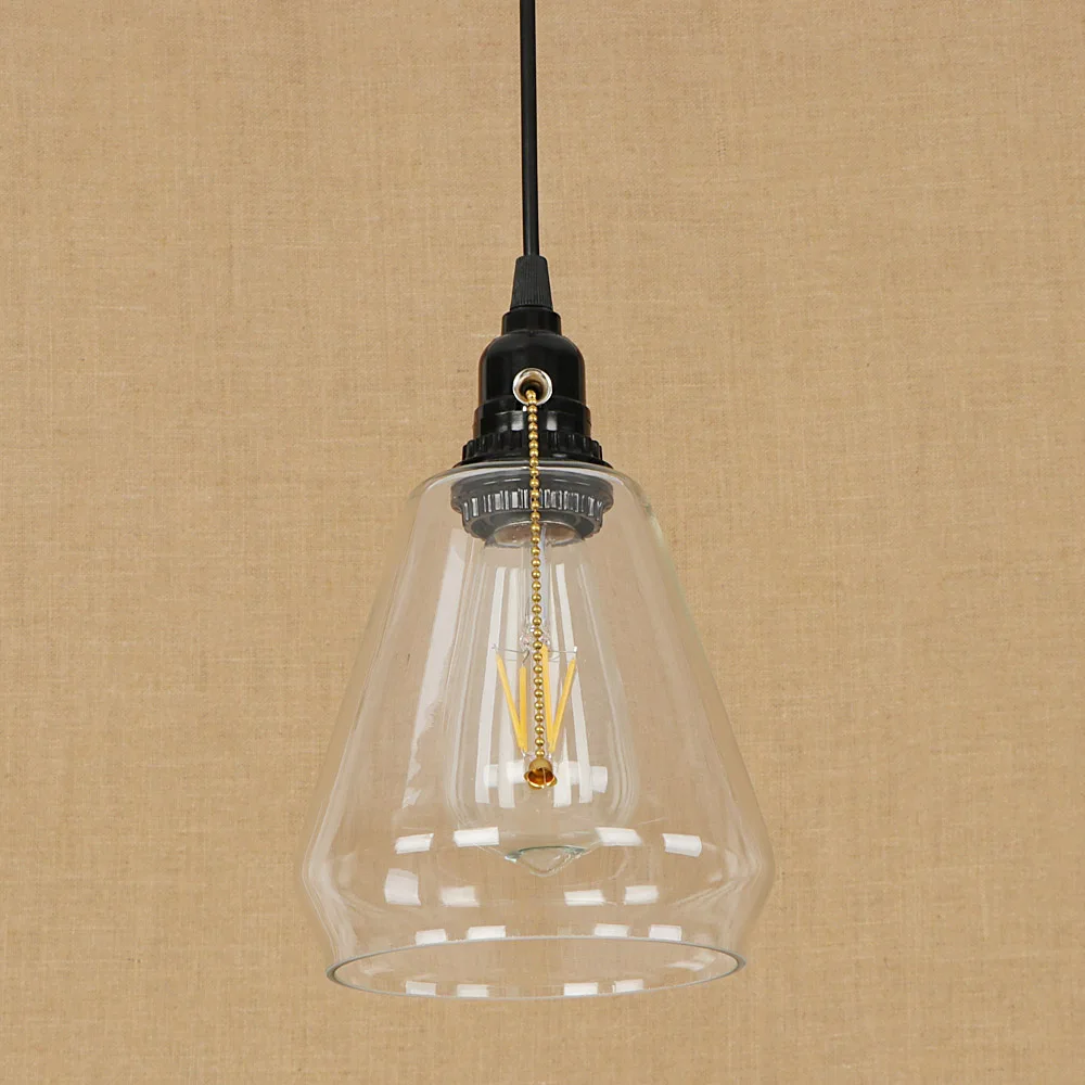 Vintage Modern Loft Glass Pendant Light LED E27 Black Hanging Lamp with Switch for Living Room Lobby Restaurant Bedroom Office
Vintage Modern Loft Glass Pendant Light LED E27 Black Hanging Lamp with Switch for Living Room Lobby Restaurant Bedroom Office