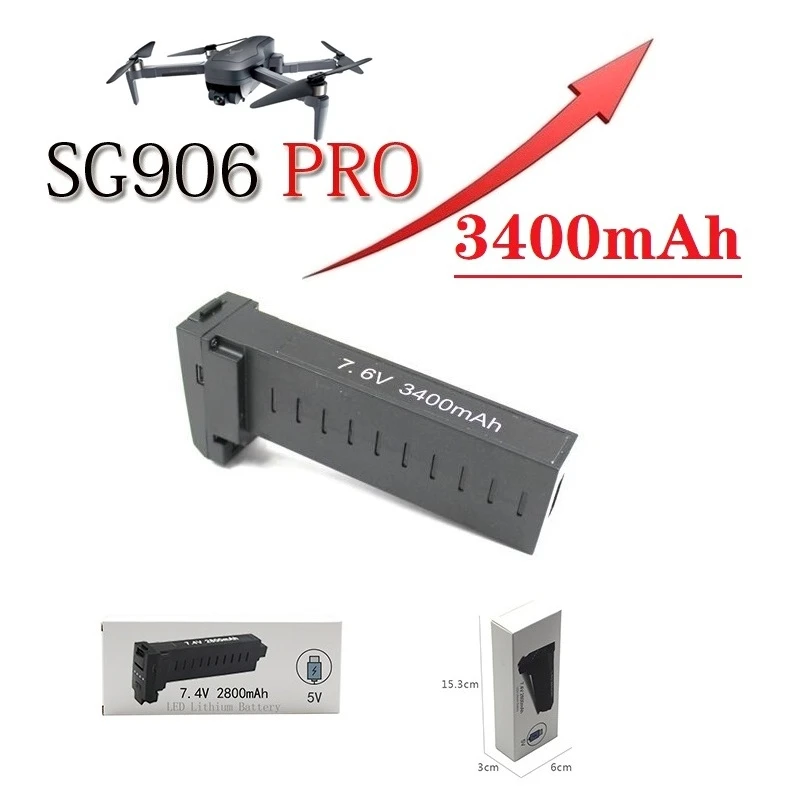 Upgraded High Capacity 7.6V 3400mAh Battery For SG906 Pro / X193 PRO / X7 PRO GPS RC Quadcopter Toys Spare Parts Accessories
Upgraded High Capacity 7.6V 3400mAh Battery For SG906 Pro / X193 PRO / X7 PRO GPS RC Quadcopter Toys Spare Parts Accessories