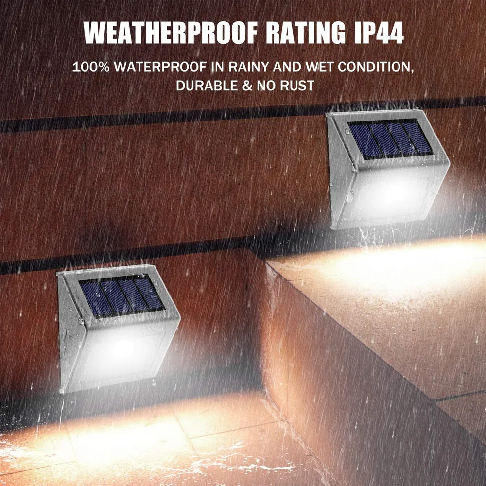 Warn White/White Light Solar Stair Lamp Outdoor Fence Lamp Courtyard Lamp Stainless Steel 3LED Solar Wall Lamp For Garden,Yard
Warn White/White Light Solar Stair Lamp Outdoor Fence Lamp Courtyard Lamp Stainless Steel 3LED Solar Wall Lamp For Garden,Yard