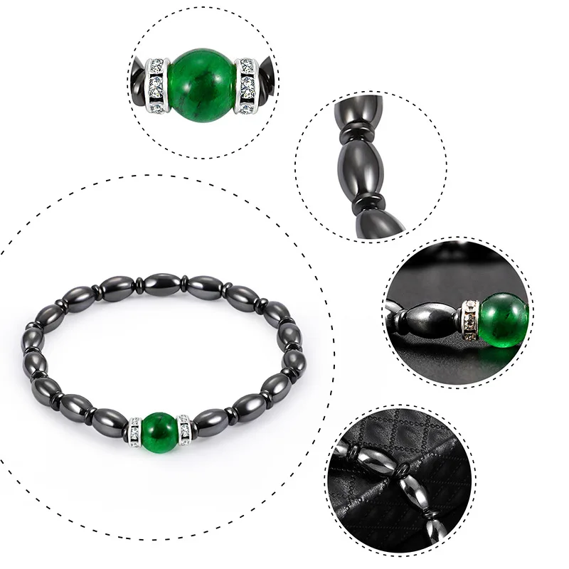Green Cat Eye Plus Magnetic Black Magnet Bracelet Handmade Micro-Elastic Hand Accessories for Travel Wear 
Green Cat Eye Plus Magnetic Black Magnet Bracelet Handmade Micro-Elastic Hand Accessories for Travel Wear