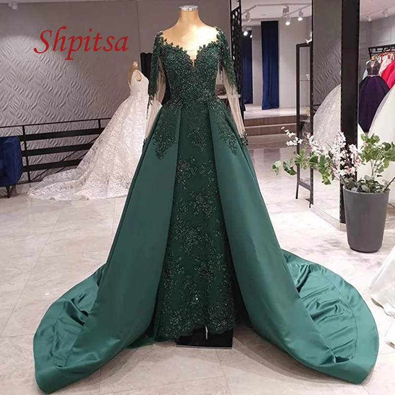 Emerald Green Long Sleeve Lace Evening Dresses Party Plus Size Beaded Dinner Satin Women Prom Formal Evening Gowns Dresses
Emerald Green Long Sleeve Lace Evening Dresses Party Plus Size Beaded Dinner Satin Women Prom Formal Evening Gowns Dresses