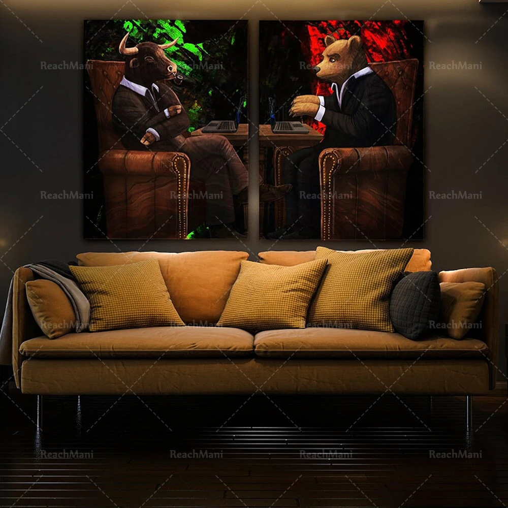 Bear and Bull Computer Trading Duo Stock Market Entrepreneur Stock Exchange Financial Broker Canvas Set Wall Art Pop Home Decora
Bear and Bull Computer Trading Duo Stock Market Entrepreneur Stock Exchange Financial Broker Canvas Set Wall Art Pop Home Decora