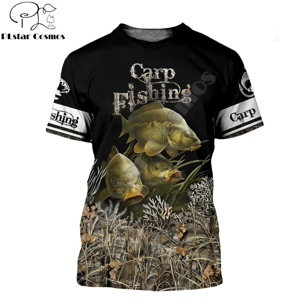 

2020 summer Fashion Men t shirt Carp fishing / Hunting deer and Bear 3D Printed T shirts Unisex Harajuku shirt Casual tee tops