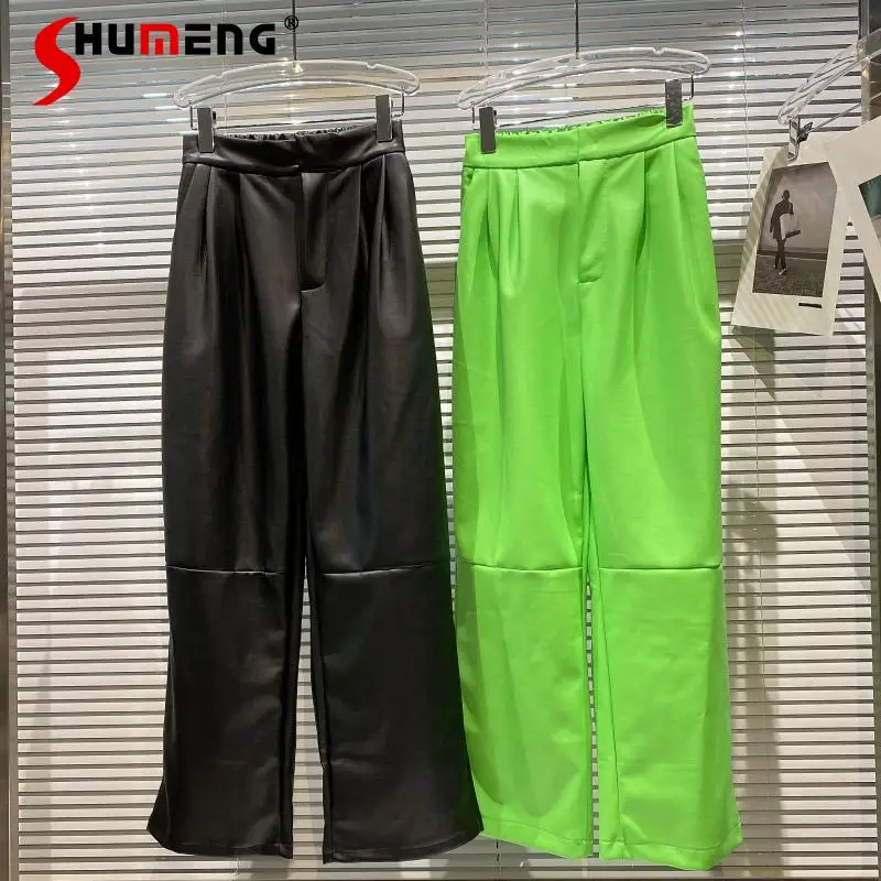 Новинка Осень-зима 2021 женская уличная одежда с эластичным поясом широкие повседневные брюки женские модные однотонные брюки из искусствен...
Новинка Осень-зима 2021 женская уличная одежда с эластичным поясом широкие повседневные брюки женские модные однотонные брюки из искусствен...