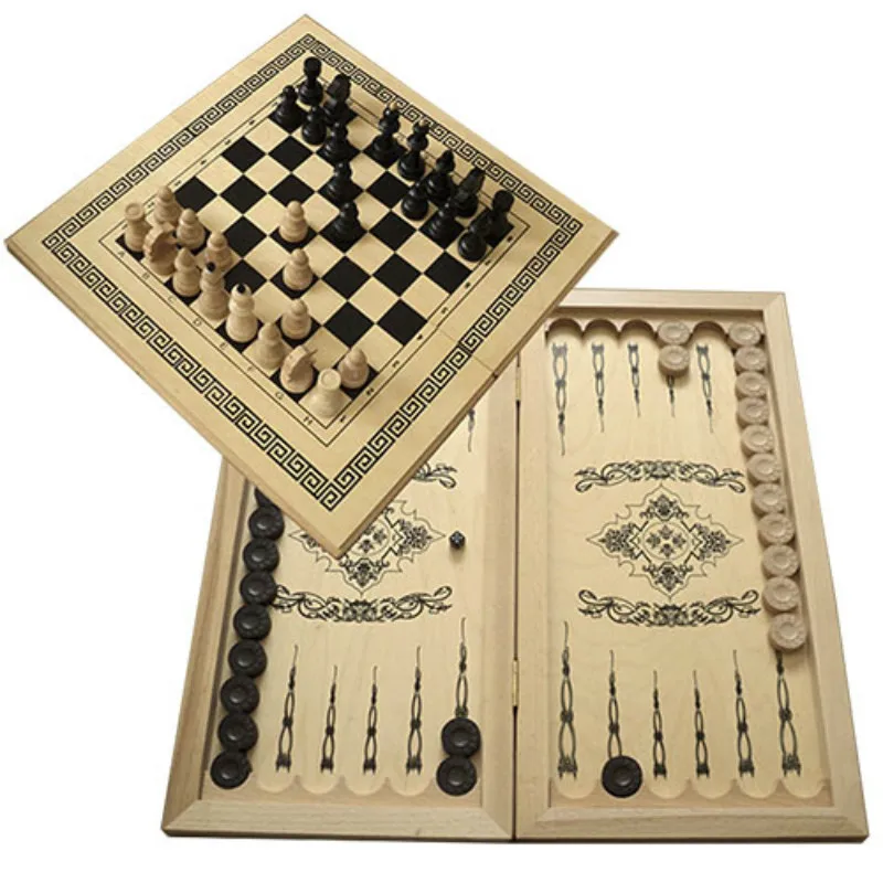 Foreign Trade Hot Selling Chess Checkers Backgammon Three In One Large Wooden Folding Board Game
Foreign Trade Hot Selling Chess Checkers Backgammon Three In One Large Wooden Folding Board Game
