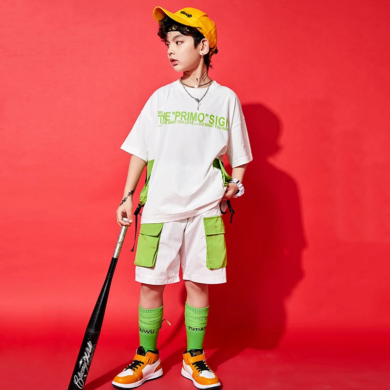 2021 New Hip Hop Ballroom Dancing Costumes For Boys Kids T Shirts Shorts Hiphop Suit Jazz Dance Costumes Clothes Stage Wear
2021 New Hip Hop Ballroom Dancing Costumes For Boys Kids T Shirts Shorts Hiphop Suit Jazz Dance Costumes Clothes Stage Wear