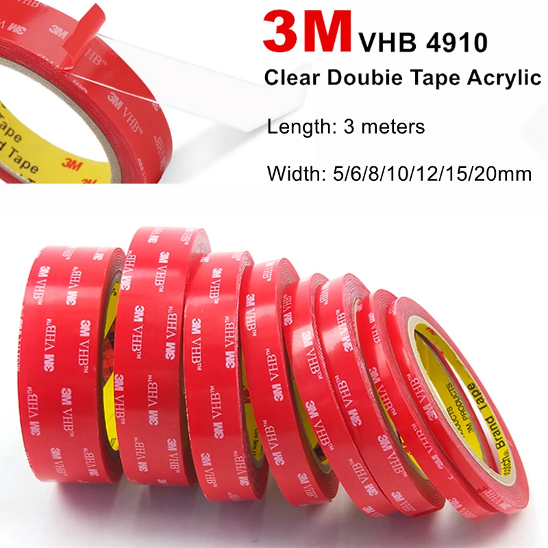 

3M 4910 VHB Tape, high temperature transparent acrylic foam tape,1MM Thickness Double coated clear acrylic foam tape