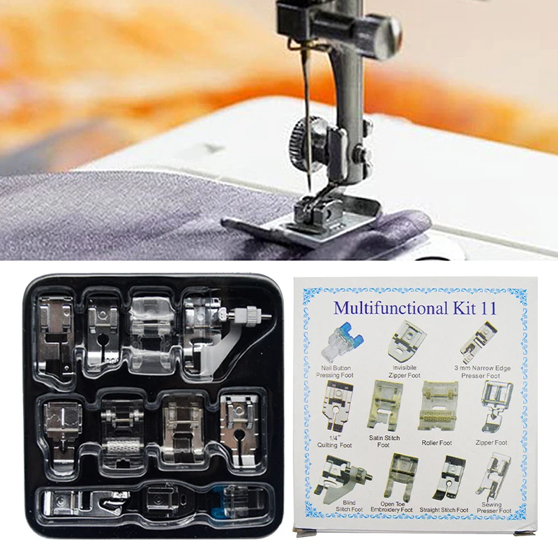 Multifunction Presser Foot Sewing Machine Parts Supplies Presser Foot Sewing Accessories 11 PCS Sewing Machines Feet Kit Sets
Multifunction Presser Foot Sewing Machine Parts Supplies Presser Foot Sewing Accessories 11 PCS Sewing Machines Feet Kit Sets