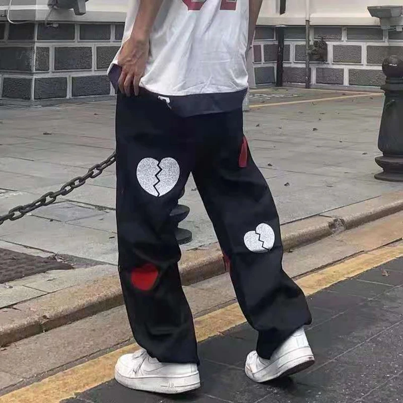 Japanese Sweatheart Break Print Drawstring Casual Couple Trousers Retro Hip Hop Loose Harajuku Straight Track size Pants Mens
Japanese Sweatheart Break Print Drawstring Casual Couple Trousers Retro Hip Hop Loose Harajuku Straight Track size Pants Mens