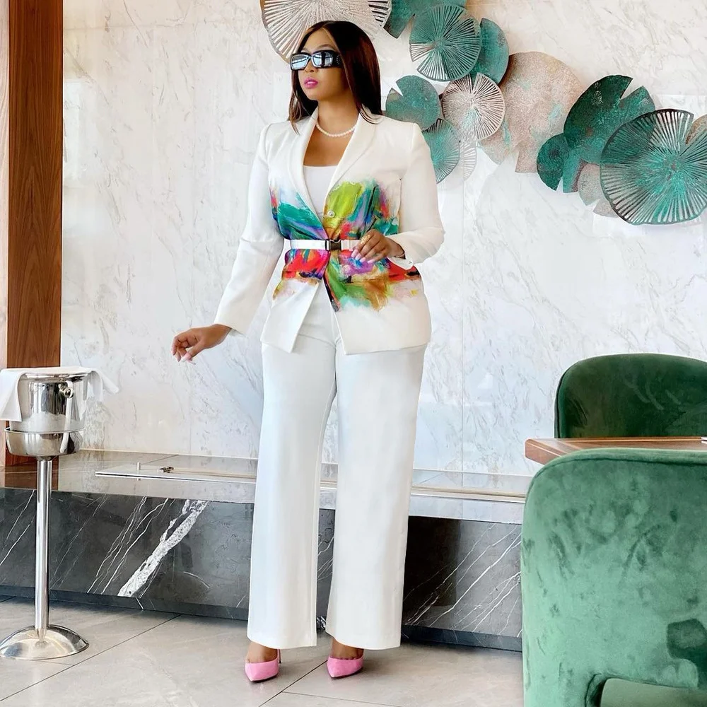 Black White Graffiti Print Two Piece Sets Office Lady Women Notched Collar Long Sleeve Blazer Coat and Loose Streight Trouser
Black White Graffiti Print Two Piece Sets Office Lady Women Notched Collar Long Sleeve Blazer Coat and Loose Streight Trouser