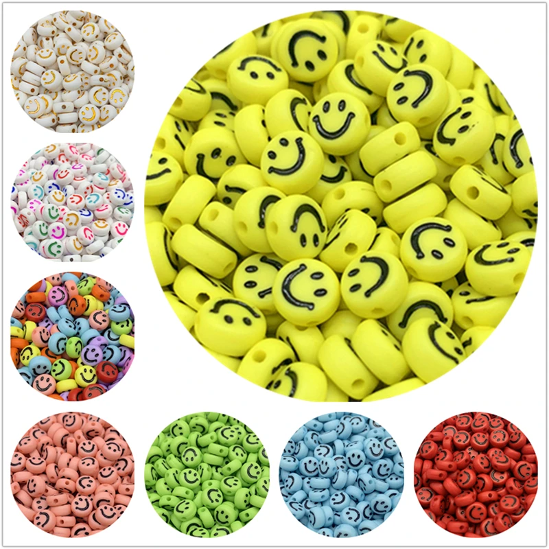 100pcs 7mm Smile Face Beads Oval Shape Acrylic Spaced Beads For Jewelry Making DIY Charms Bracelet Necklac
100pcs 7mm Smile Face Beads Oval Shape Acrylic Spaced Beads For Jewelry Making DIY Charms Bracelet Necklac