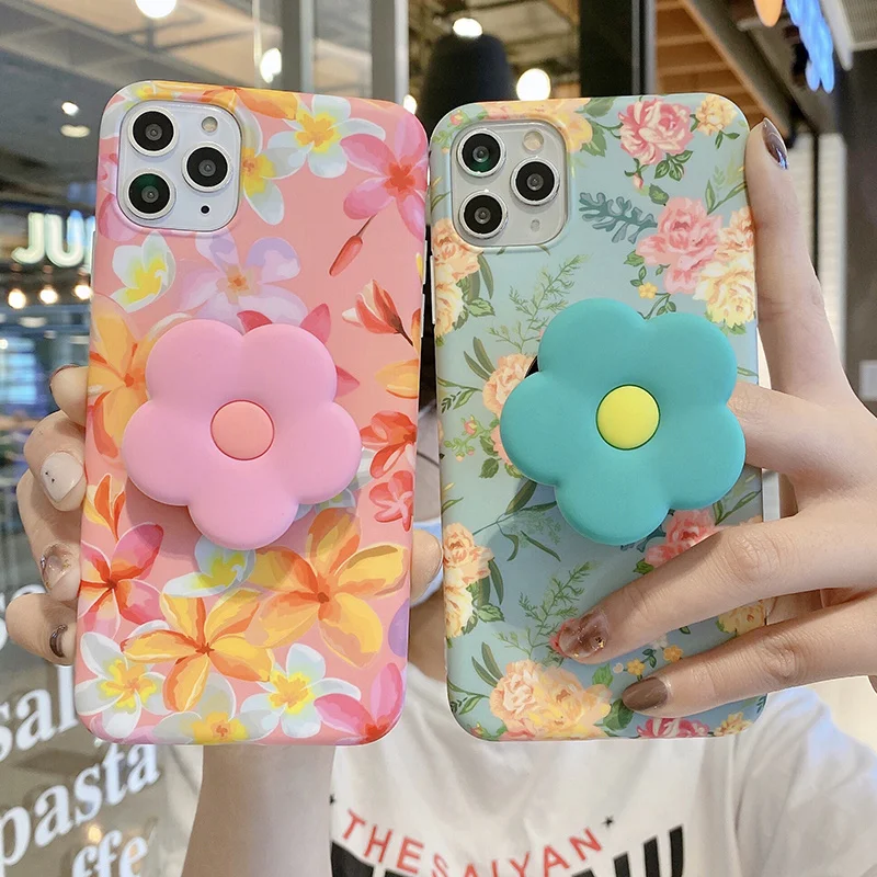 Cute Flower Folding Bracket phone case For iphone 12 12 Pro 11 Pro Max XR X XS Max 7 8 Plus Soft Silicone Shockproof Back Cover 
Cute Flower Folding Bracket phone case For iphone 12 12 Pro 11 Pro Max XR X XS Max 7 8 Plus Soft Silicone Shockproof Back Cover