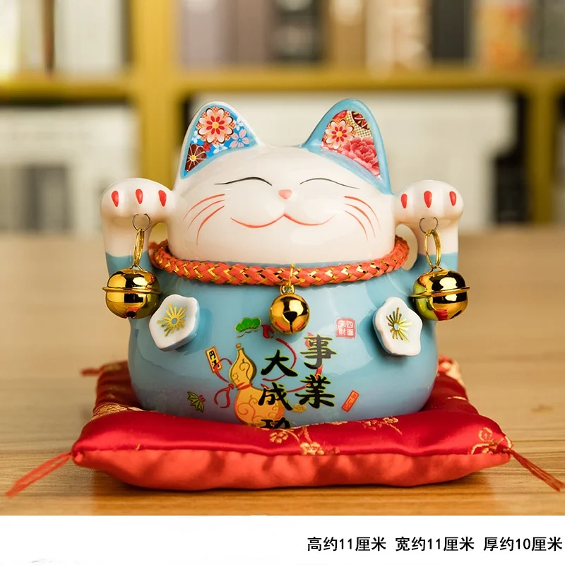 

4,5 дюймовая маленькая керамическая креативная Декоративная копилка в виде кошки удачи, праздничный подарок на день рождения