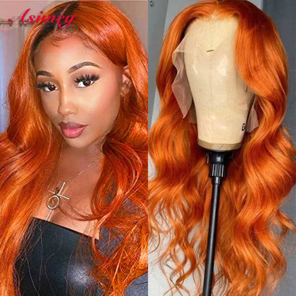 Asimey 30 32 Inch Orange Ginger Color Body Wave Wigs 13X4 Transparent Lace Front Human Hair Wig Preplucked Virgin Remy For Women
Asimey 30 32 Inch Orange Ginger Color Body Wave Wigs 13X4 Transparent Lace Front Human Hair Wig Preplucked Virgin Remy For Women
