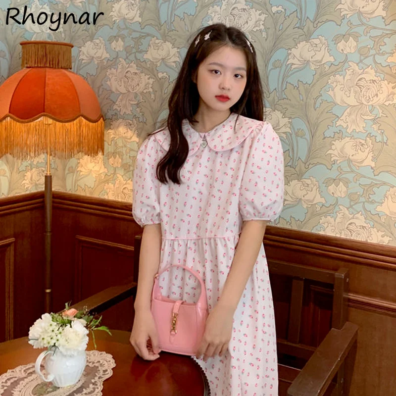 Dress Women Elegant Puff Sleeve Kawaii Girls Print Daily All-match Peter Pan Collar Comfortable Popular Summer Sundress Teens
Dress Women Elegant Puff Sleeve Kawaii Girls Print Daily All-match Peter Pan Collar Comfortable Popular Summer Sundress Teens