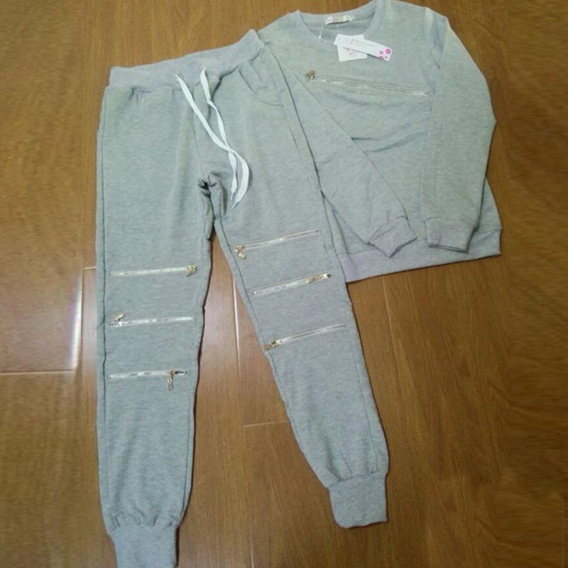 Black Grey Fitness Women Set 2pcs O-Neck Full Sleeve Pullovers and Waist Long Sweatpant Zipper Hole Tractsuits Two Piece Set
Black Grey Fitness Women Set 2pcs O-Neck Full Sleeve Pullovers and Waist Long Sweatpant Zipper Hole Tractsuits Two Piece Set