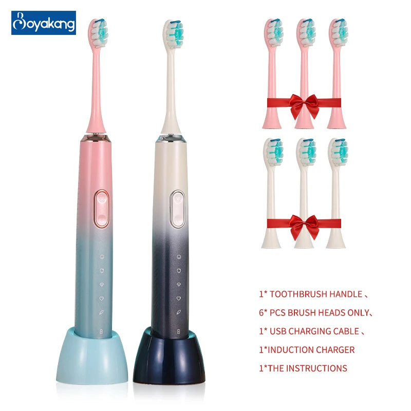 Boyakang Sonic Electric Toothbrush Rechargeable 5 Cleaning Modes Smart Timing IPX8 Waterproof Dupont Bristles Induction Charging
Boyakang Sonic Electric Toothbrush Rechargeable 5 Cleaning Modes Smart Timing IPX8 Waterproof Dupont Bristles Induction Charging