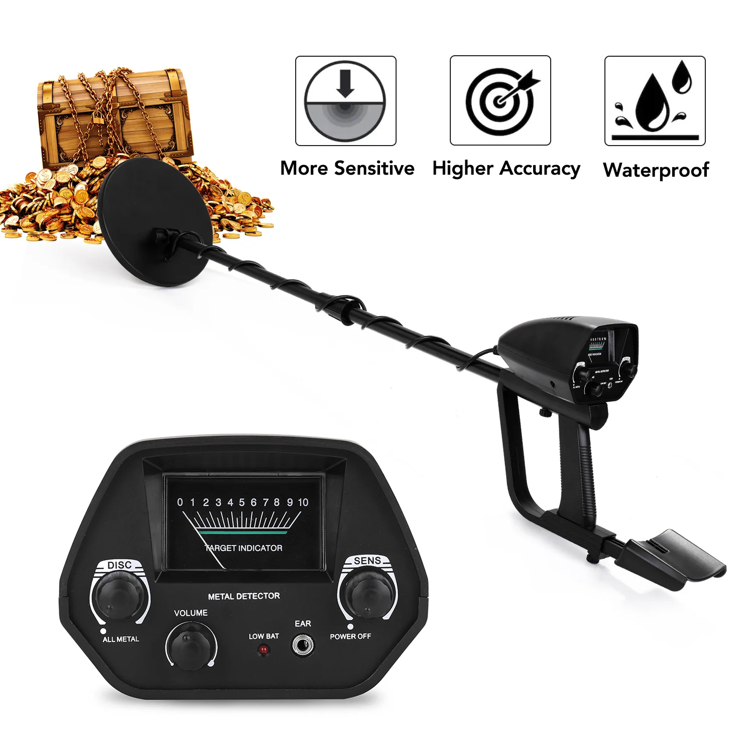GTX4030 Underground Metal Detector Jewelry Treasure Gold Metal Detecting Tool Metal Detector Gold with Headphone and Shovel
GTX4030 Underground Metal Detector Jewelry Treasure Gold Metal Detecting Tool Metal Detector Gold with Headphone and Shovel