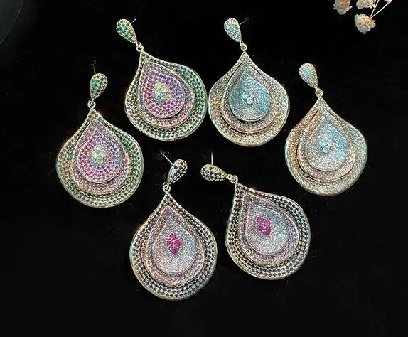 Серьги из серебра S925 пробы с микро-трехслойными лепестками, хрустальные серьги в форме капли с цирконием, ювелирные аксессуары «сделай сам» 
Серьги из серебра S925 пробы с микро-трехслойными лепестками, хрустальные серьги в форме капли с цирконием, ювелирные аксессуары «сделай сам»