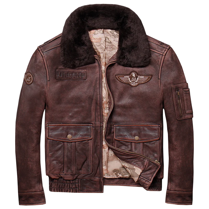 World War Ii Air Force Pilot Clothing Lear Lear Male Head Layer Cowhide Restoring Ancient Ways Is Thick Winter Jacket Big Yards
World War Ii Air Force Pilot Clothing Lear Lear Male Head Layer Cowhide Restoring Ancient Ways Is Thick Winter Jacket Big Yards