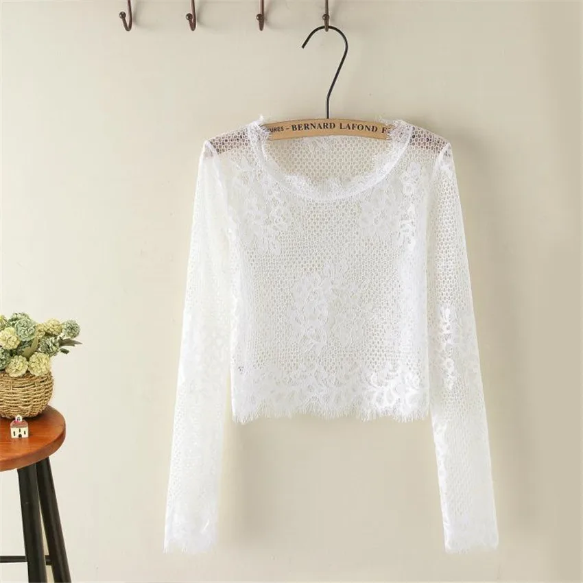 2021 New Lace T-shirt All-match Sexy Women Hollow Out Tees Slim Lady Basic Tops Pullovers Sun protection Coat Bottomings WZ1329
2021 New Lace T-shirt All-match Sexy Women Hollow Out Tees Slim Lady Basic Tops Pullovers Sun protection Coat Bottomings WZ1329