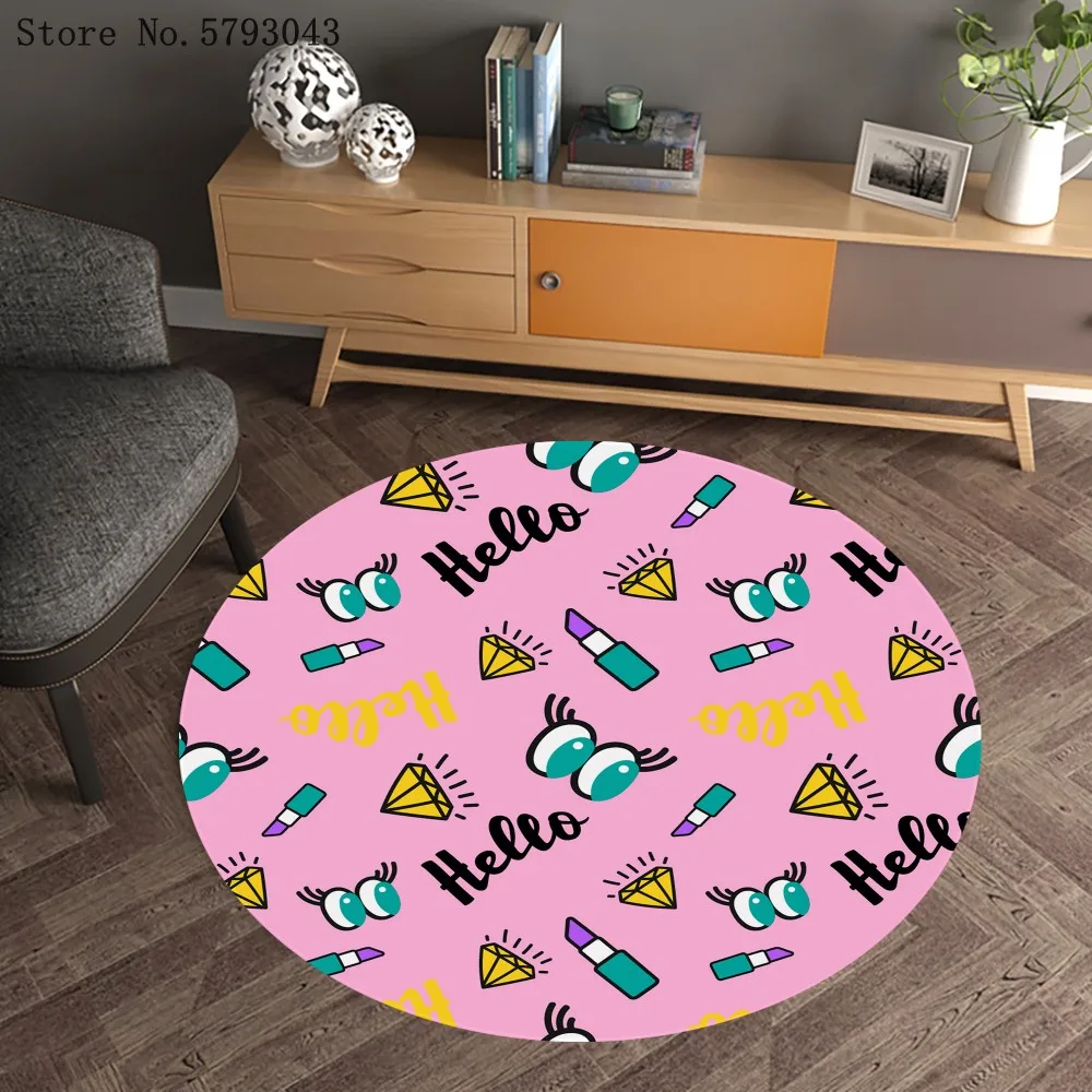 Diamond Makeup Lipstick Round Carpet 3D Print Colorful Cartoon Butterfly Floor Mat Entrance Outdoor Floor Rug Home Decor
Diamond Makeup Lipstick Round Carpet 3D Print Colorful Cartoon Butterfly Floor Mat Entrance Outdoor Floor Rug Home Decor