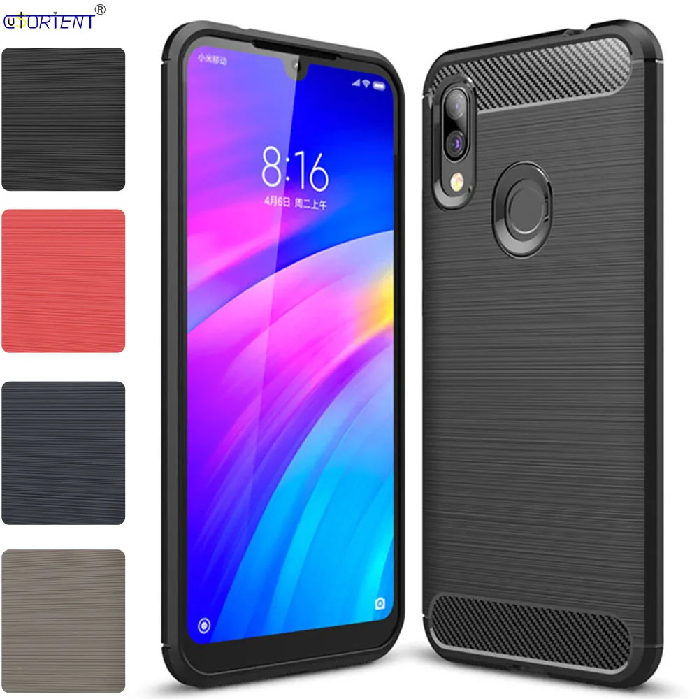 Силиконовый чехол для Xiaomi Redmi Note 7 8 Pro 9S противоударный мягкий из углеродного