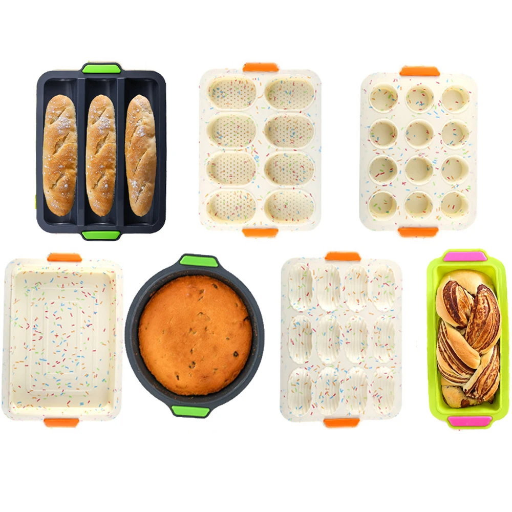 Silicone Muffin Round Cake Baguette Non-stick Mold Household Reusable Temperature Resistant Bakeware Tray Mold Baking Tools
Silicone Muffin Round Cake Baguette Non-stick Mold Household Reusable Temperature Resistant Bakeware Tray Mold Baking Tools