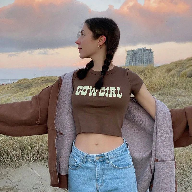 Ins Wind 2021 Spring New Women's Round Neck Short Tight Letter Printed T Shirt Short Long Sleeve Summer Tops For Women 2020
Ins Wind 2021 Spring New Women's Round Neck Short Tight Letter Printed T Shirt Short Long Sleeve Summer Tops For Women 2020