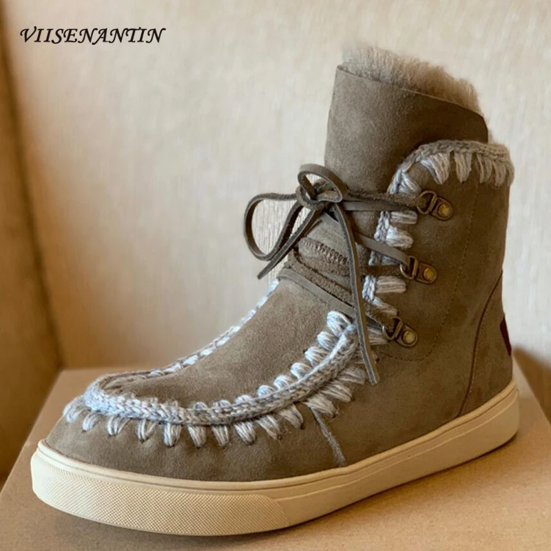Ladies Winter Snow Boots Lace Up Fur Thick Sole Warm Bootie Top Quality Designer Hot Boots Comfortable Casual Shoe Ankel Boot
Ladies Winter Snow Boots Lace Up Fur Thick Sole Warm Bootie Top Quality Designer Hot Boots Comfortable Casual Shoe Ankel Boot