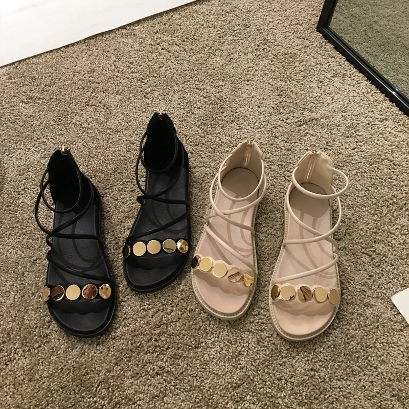 ELLALEE Women Shoes Sandals Leather Metal Decoration Cross Tied Flats Summer Casual Seaside All Match Laies Shoe
ELLALEE Women Shoes Sandals Leather Metal Decoration Cross Tied Flats Summer Casual Seaside All Match Laies Shoe