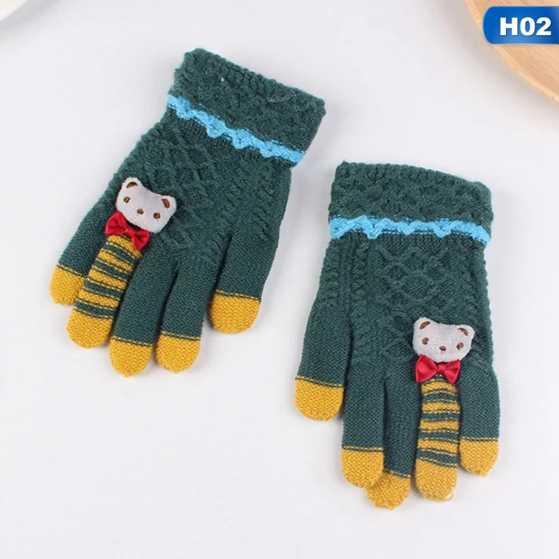 Winter Kids Gloves Warm Knitted Gloves Full Finger Thick Mittens With Bear Bow Cartoon 4-8-Year-Old Children Gloves
Winter Kids Gloves Warm Knitted Gloves Full Finger Thick Mittens With Bear Bow Cartoon 4-8-Year-Old Children Gloves