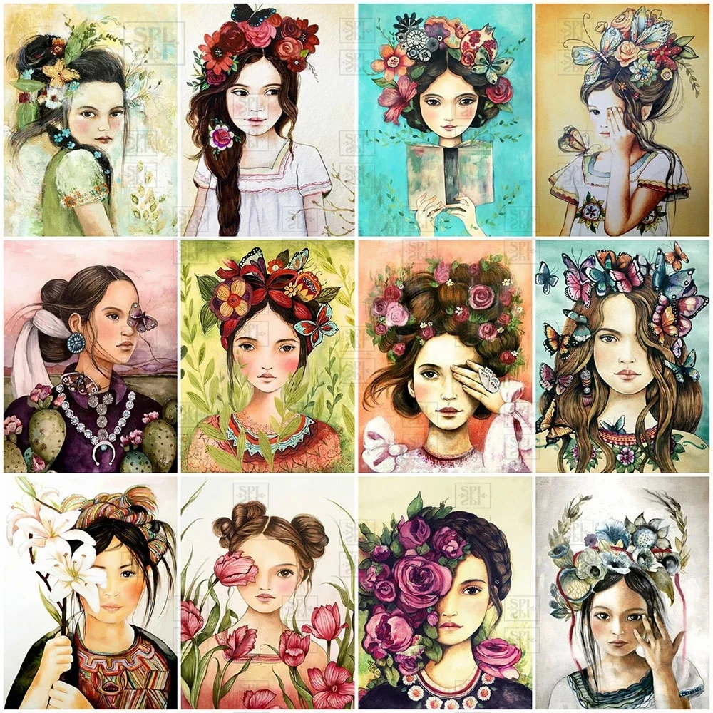 5D Diamond Painting Figure Portrait Drill Square Diamond Embroidery Girl and Flower Picture of Rhinestone Handicraft Home Decor
5D Diamond Painting Figure Portrait Drill Square Diamond Embroidery Girl and Flower Picture of Rhinestone Handicraft Home Decor