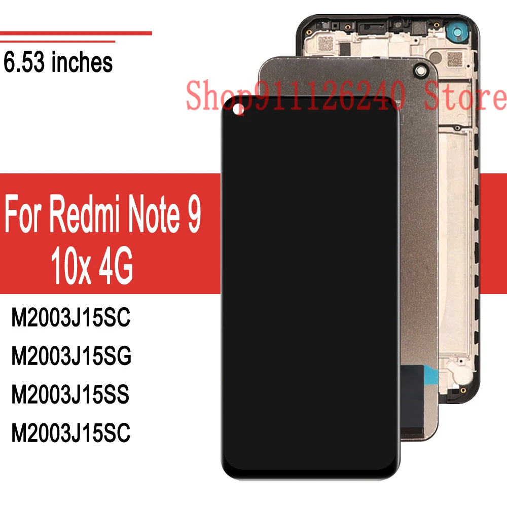 ЖК-дисплей A + для Xiaomi Redmi Note 9 с сенсорным экраном и дигитайзером рамка замены Xiomi