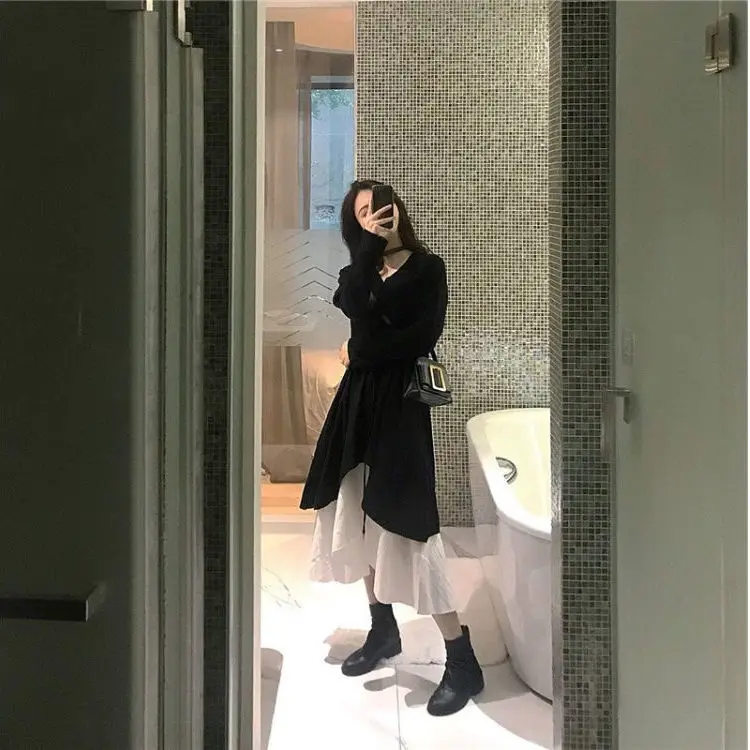 Winter Autumn Winter Women's Skirt Black Dress Long Woman Dresses Vestido De Mujer Femme Robe
Winter Autumn Winter Women's Skirt Black Dress Long Woman Dresses Vestido De Mujer Femme Robe