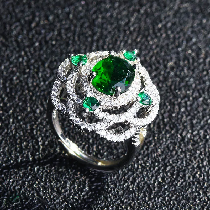Fashion High Quality 925 Silver Emerald Open Ring Engagement Wedding Gift Jewelry Ring Wholesale
Fashion High Quality 925 Silver Emerald Open Ring Engagement Wedding Gift Jewelry Ring Wholesale