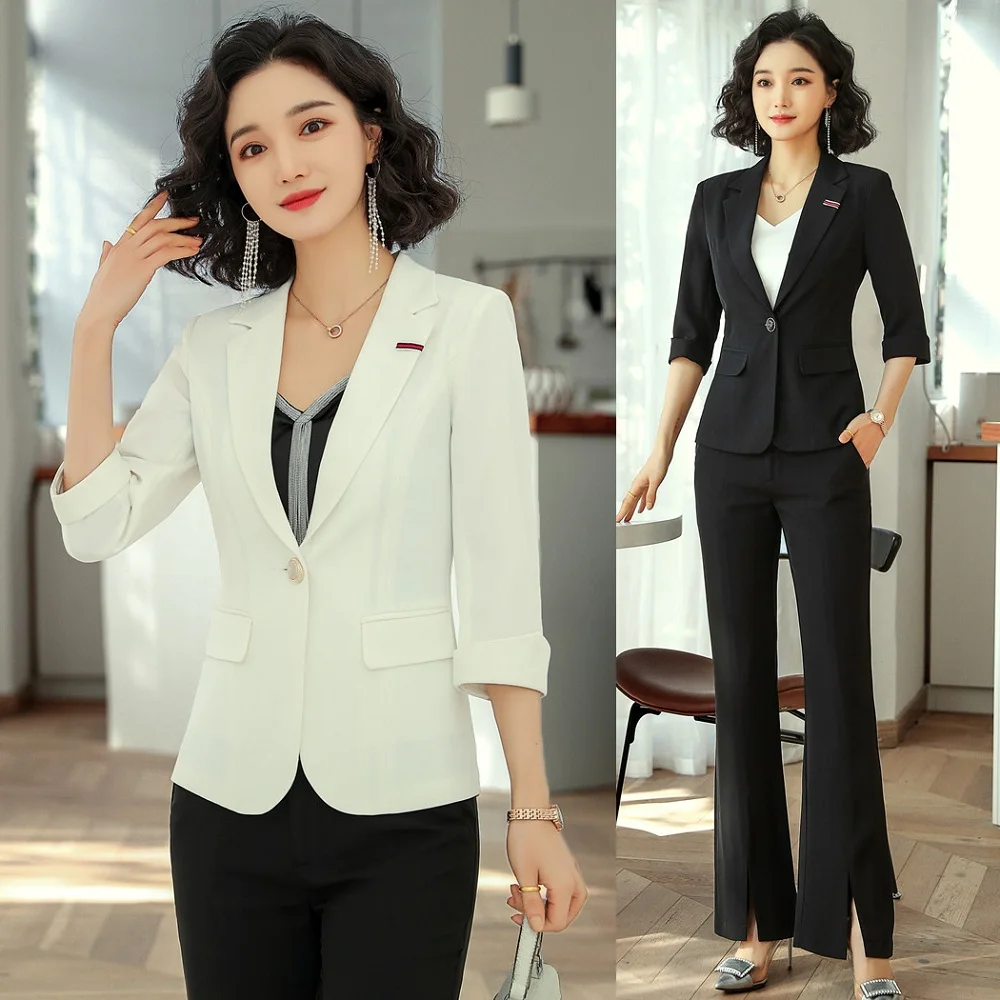 New 2020 Ladies White Blazer Women Business Suits Formal Office Suits Work Wear Sets Half Sleeve Jeckets
New 2020 Ladies White Blazer Women Business Suits Formal Office Suits Work Wear Sets Half Sleeve Jeckets
