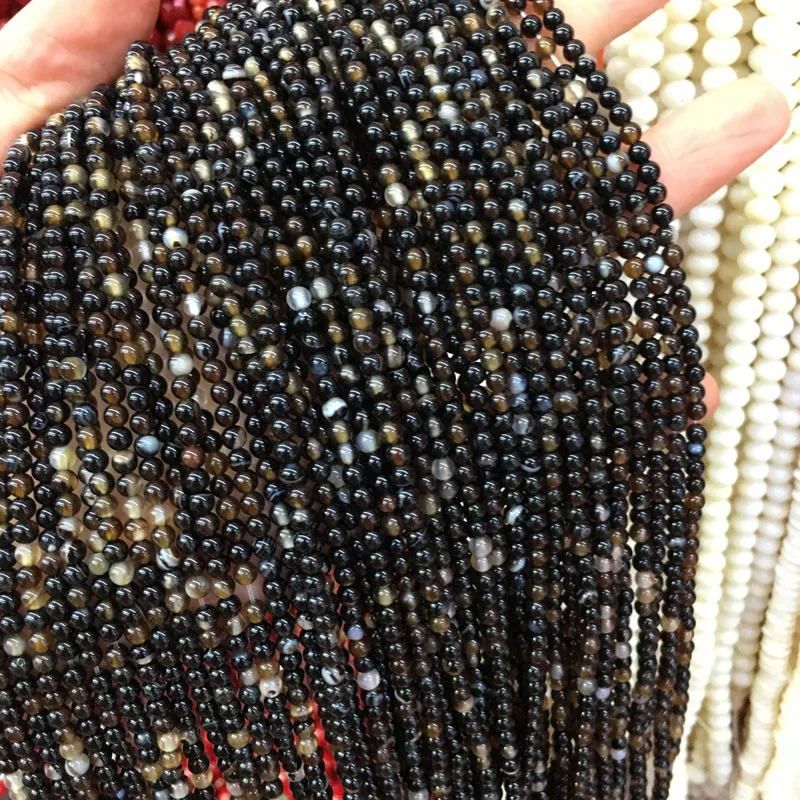 Hot Sale Natural Stone Agates Black Beads for Jewelry Making DIY Necklace Bracelet Accessories Gift Size 4mm 6mm Length 38cm
Hot Sale Natural Stone Agates Black Beads for Jewelry Making DIY Necklace Bracelet Accessories Gift Size 4mm 6mm Length 38cm