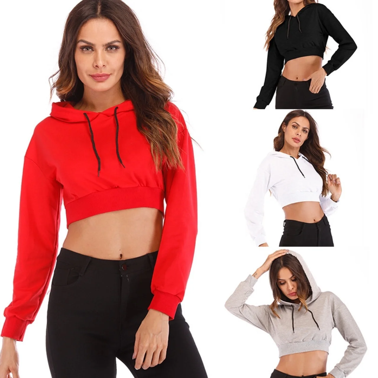 Ladies Crop Top Hoodie Casual Patchwork Autumn And Winter Sweater Women's Long-sleeved Hooded Casual Loose Umbilical Jacket
Ladies Crop Top Hoodie Casual Patchwork Autumn And Winter Sweater Women's Long-sleeved Hooded Casual Loose Umbilical Jacket