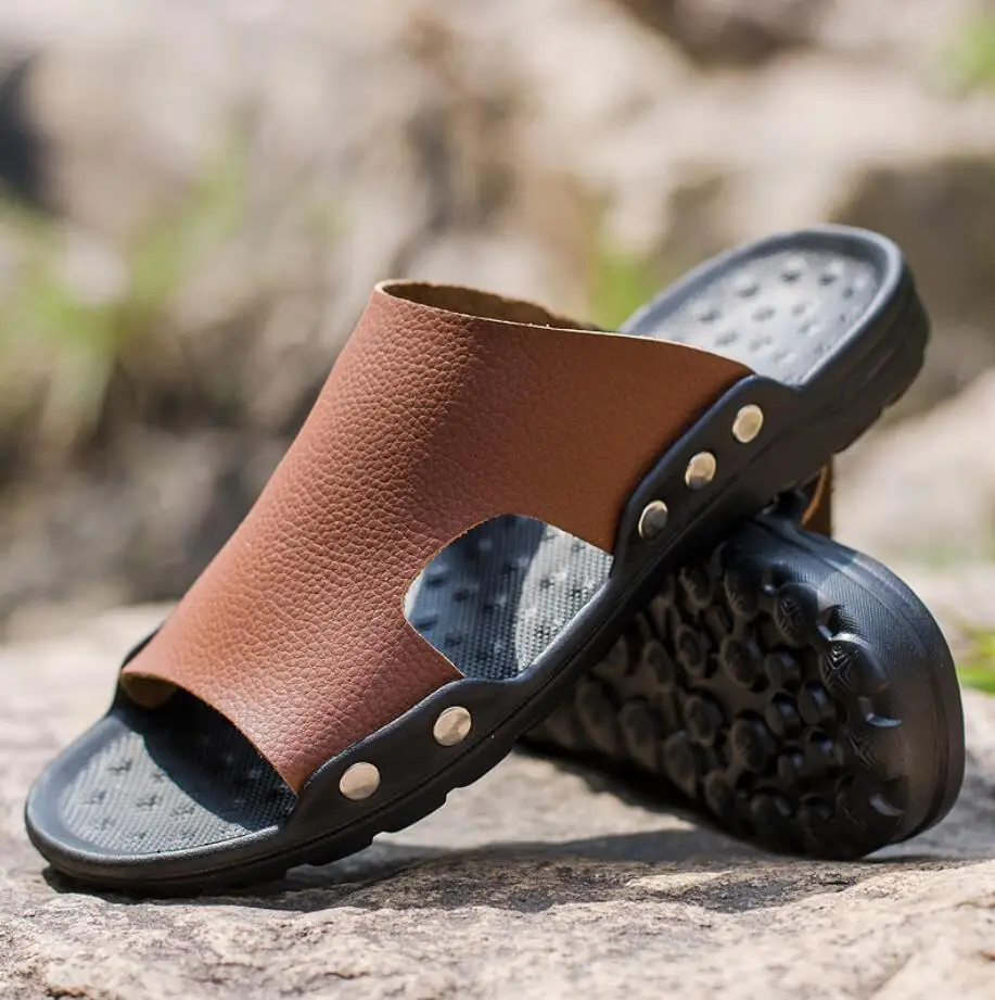 Leather Slippers Summer Shoes Mens Slippers Outdoor Beach Slippers male Zapatos De Hombre soft slides bottoms mens flip-flops
Leather Slippers Summer Shoes Mens Slippers Outdoor Beach Slippers male Zapatos De Hombre soft slides bottoms mens flip-flops