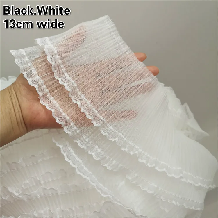 Widen Double Pleated Mesh Ruffled Tulle Lace Fabric DIY Ms Children's Tutu Skirt Wedding Dress Costume Baby Cradle Trim Dentelle
Widen Double Pleated Mesh Ruffled Tulle Lace Fabric DIY Ms Children's Tutu Skirt Wedding Dress Costume Baby Cradle Trim Dentelle