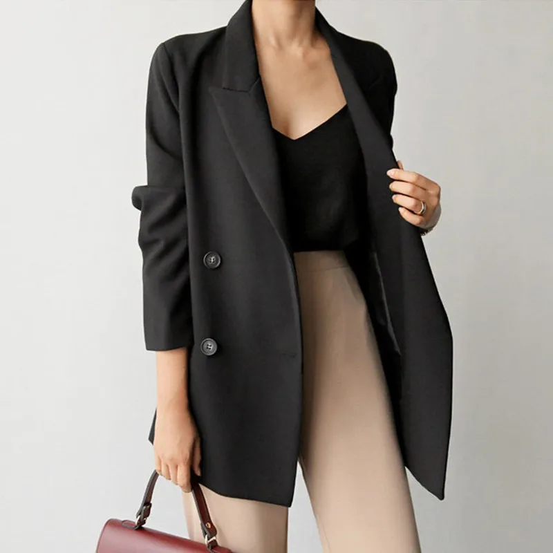 Spring And Autumn Suit Ladies Jacket Mid-length Suit Loose OL Solid Korean Fashion Temperament Blazer
Spring And Autumn Suit Ladies Jacket Mid-length Suit Loose OL Solid Korean Fashion Temperament Blazer