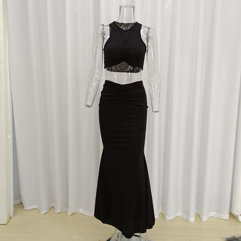 WEPBEL Women's Sexy Solid Color Slim Suit Summer Fashion Mid Waist Pleated Ruffles Skirt + O-Neck Sleeveless Vest Suit
WEPBEL Women's Sexy Solid Color Slim Suit Summer Fashion Mid Waist Pleated Ruffles Skirt + O-Neck Sleeveless Vest Suit
