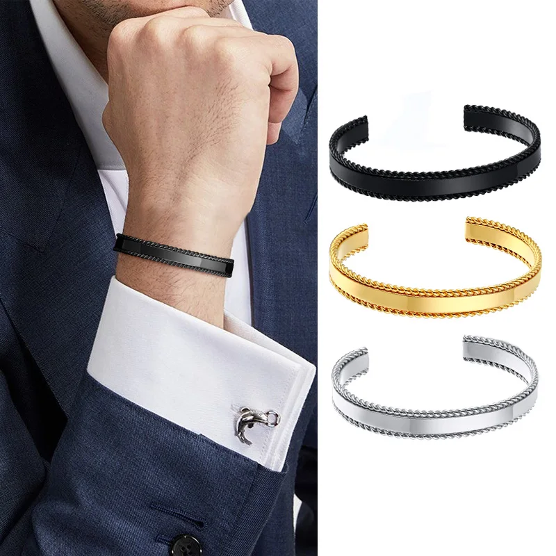 Gents Stainless Steel Flat Cuff Bangle Bracelet With Rope Edge 9mm Wide Engravable Stainless Steel Male Jewelry
Gents Stainless Steel Flat Cuff Bangle Bracelet With Rope Edge 9mm Wide Engravable Stainless Steel Male Jewelry
