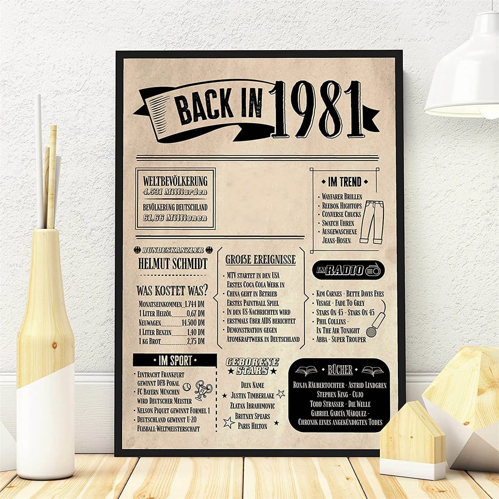 Wooden Picture Old Newspaper Gift 80th Birthday Back In 1941 Vintage Personalise High Quality Perfect Wooden Poster Board Gift
Wooden Picture Old Newspaper Gift 80th Birthday Back In 1941 Vintage Personalise High Quality Perfect Wooden Poster Board Gift