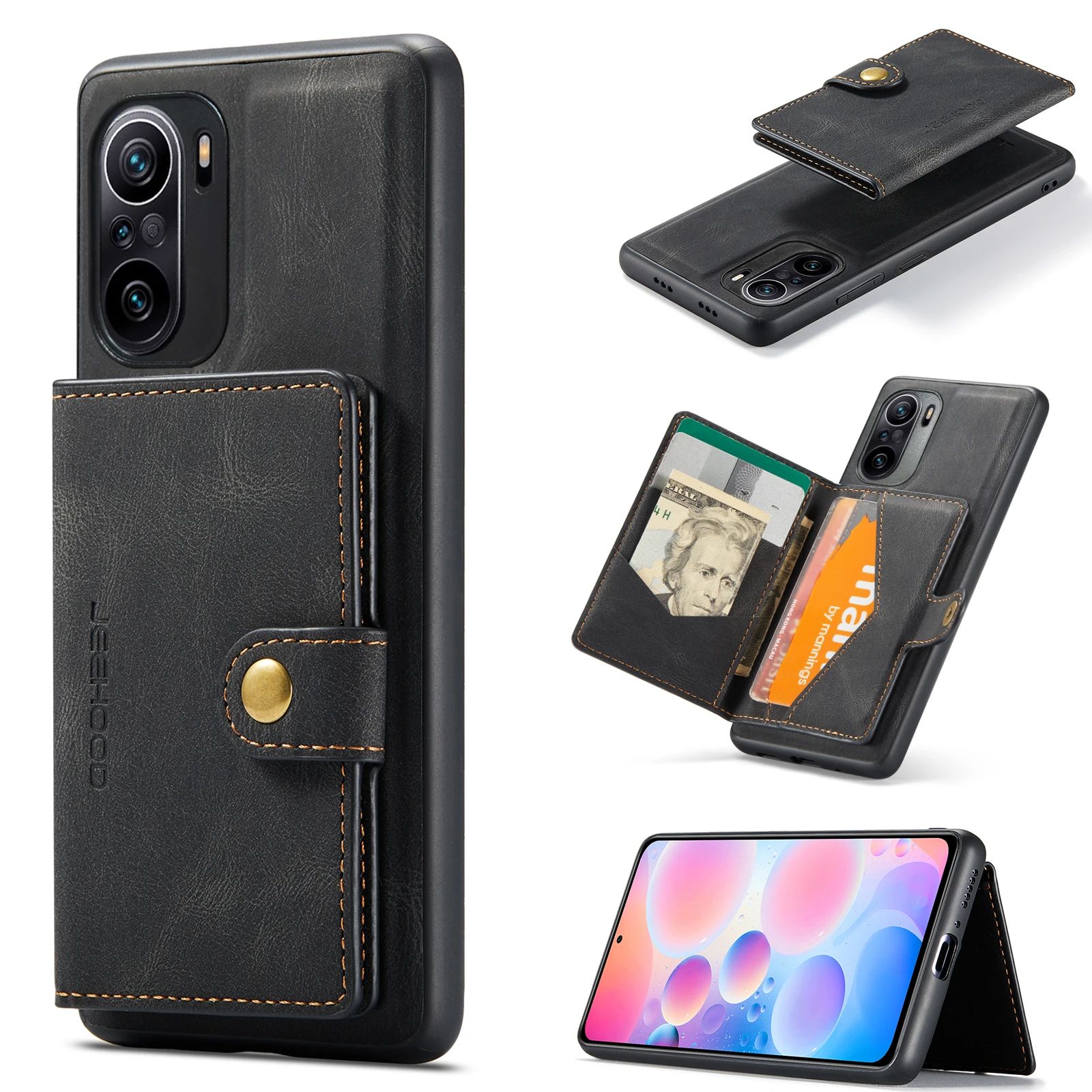 For Redmi K40 Pro Shockproof Magnetic Phone Case for Xiaomi 11i POCO F3 Full Fall Protection Wallet Money Cash Card Slots Cover
For Redmi K40 Pro Shockproof Magnetic Phone Case for Xiaomi 11i POCO F3 Full Fall Protection Wallet Money Cash Card Slots Cover