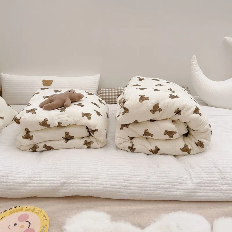 INS Style Printed Cotton Cute Kid's Bear Blanket Thin Comforter Gauze Soybean Fiber Duvet Bed 150cm Warm Children's Quilt Core
INS Style Printed Cotton Cute Kid's Bear Blanket Thin Comforter Gauze Soybean Fiber Duvet Bed 150cm Warm Children's Quilt Core