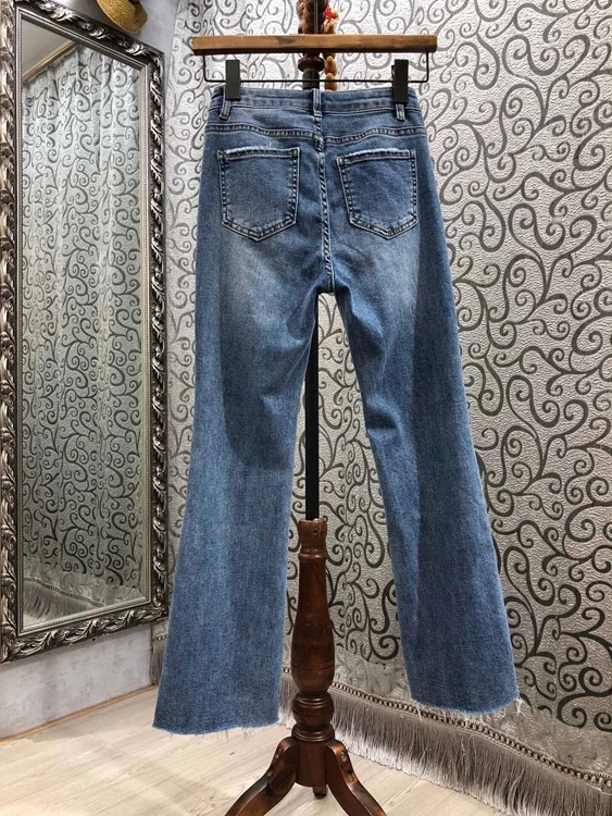 2021 spring new women's fashion symmetrical pocket irregular hem decorative jeans casual pants 305
2021 spring new women's fashion symmetrical pocket irregular hem decorative jeans casual pants 305