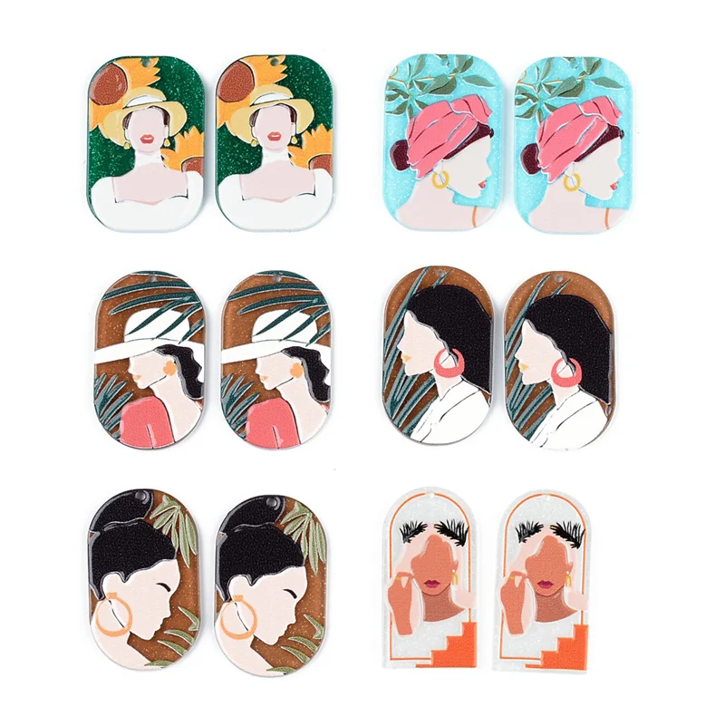 6PCS/lot Bohemian Beauty Avatar Relief Oil Painting Accessories Hand Made Earrings Connectors DIY Pendant Components Charms
6PCS/lot Bohemian Beauty Avatar Relief Oil Painting Accessories Hand Made Earrings Connectors DIY Pendant Components Charms